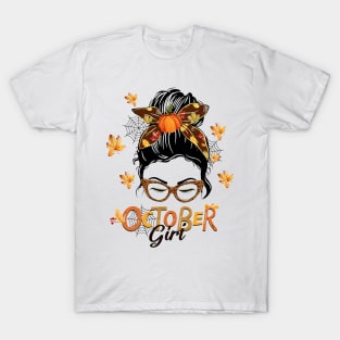 October Girl Shir Halloween Thankgiving Girls Women Love T-Shirt